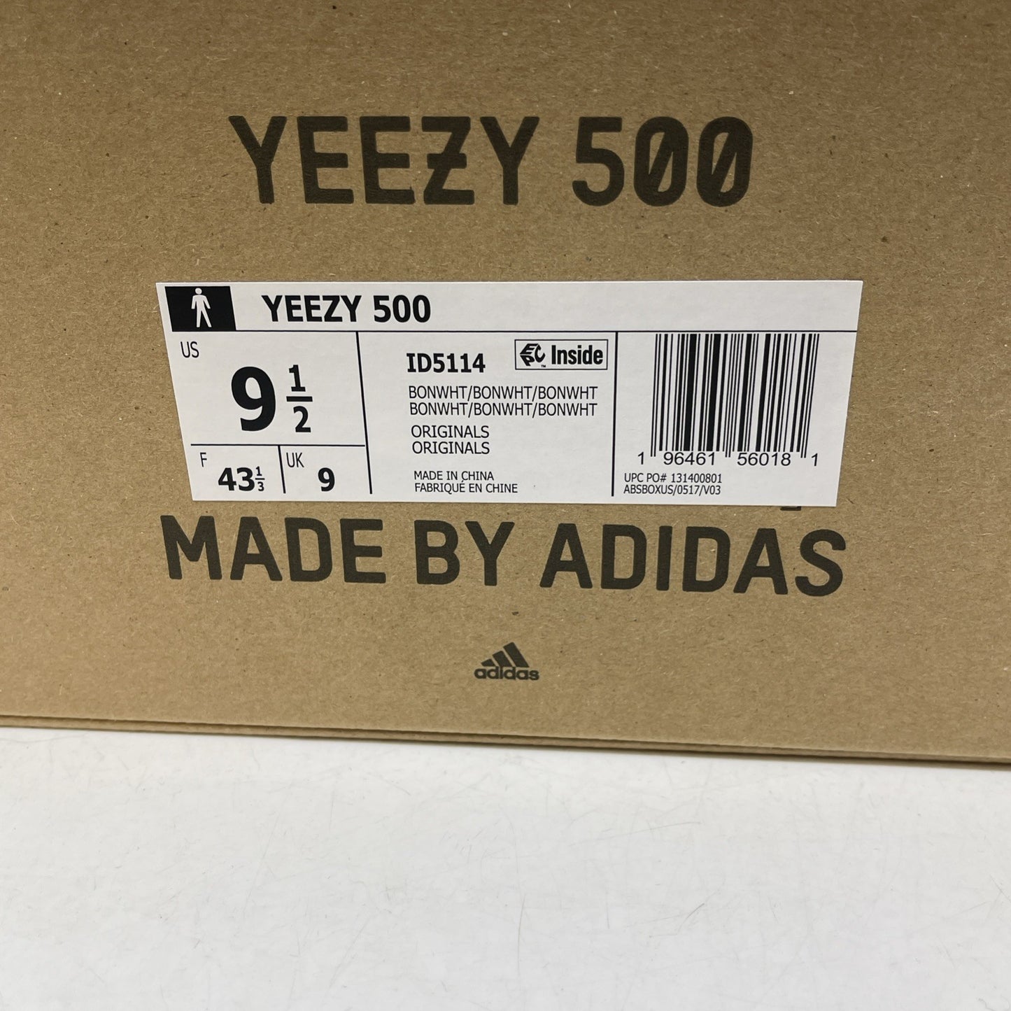 Size 9.5 - Original Adidas Yeezy 500 'bone white' Grey Suede (ID5114)