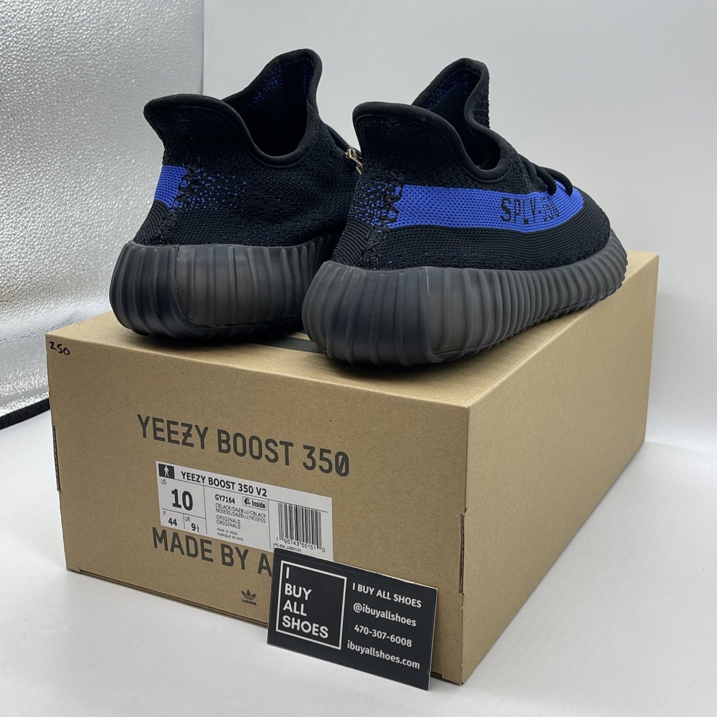 Size 10 - adidas Yeezy Boost 350 V2 Low Dazzling Blue Black Suede (GY7164)