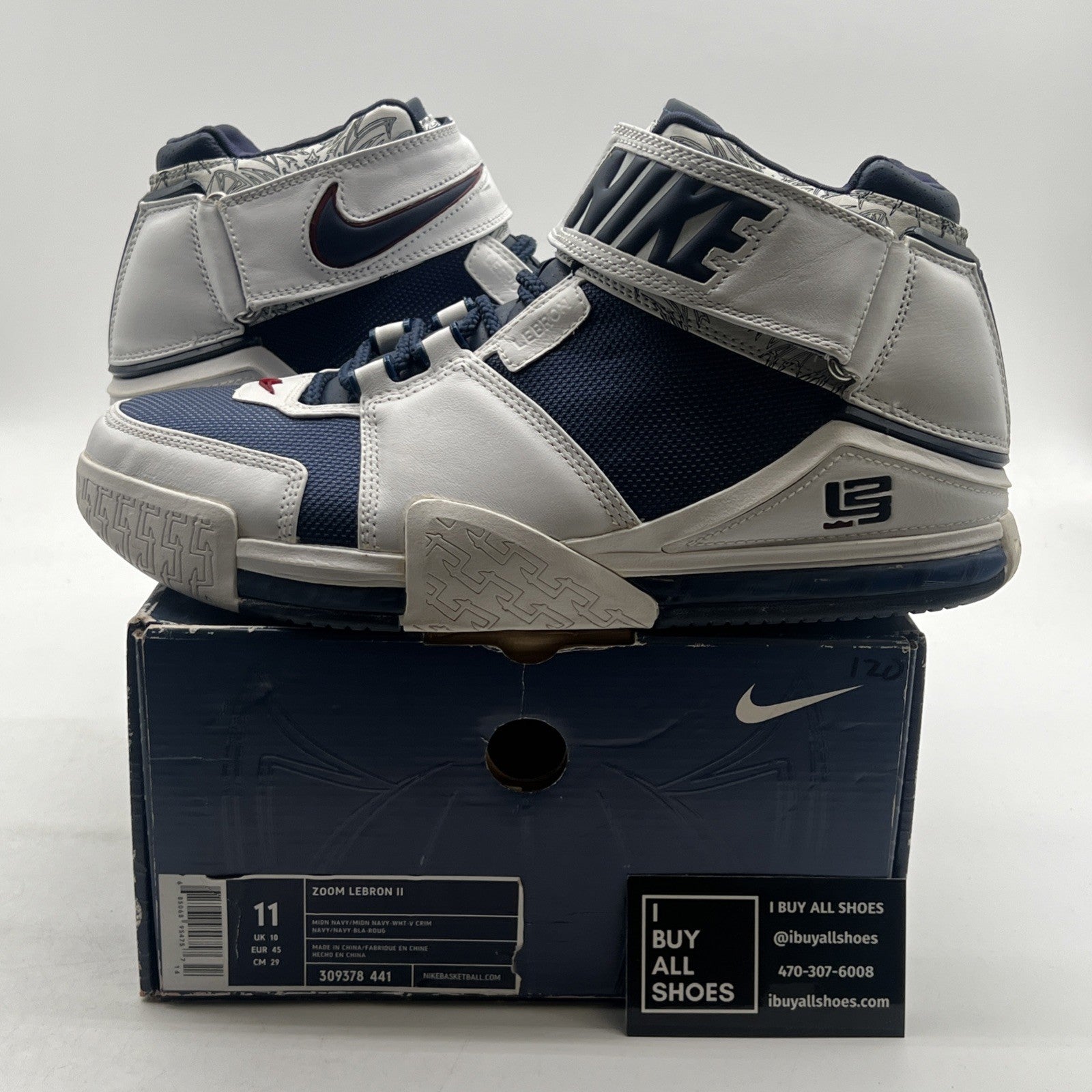 Size 11 - Nike Zoom LeBron 2 2004 USA (309378-441)