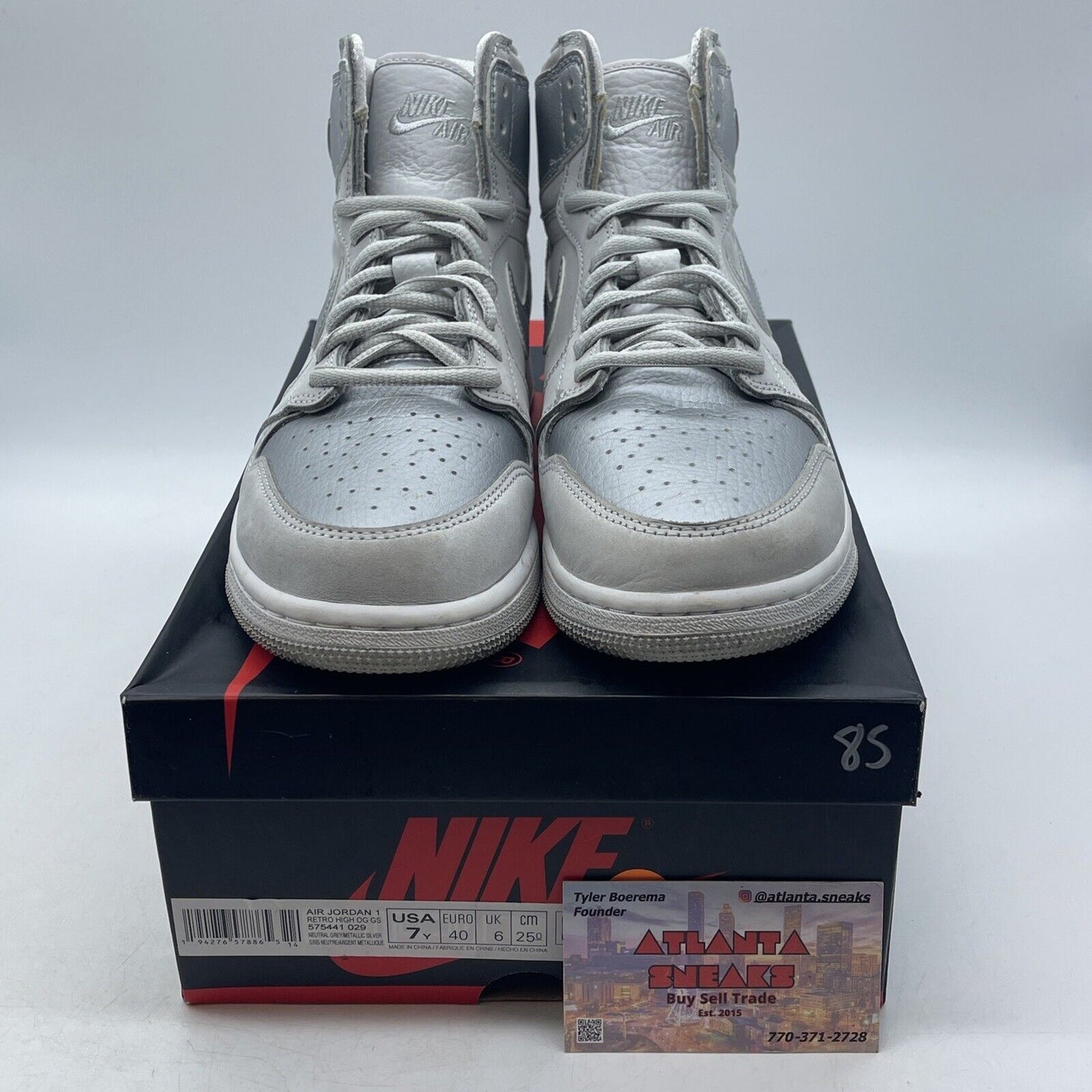 Size 7Y - Air Jordan 1 Retro OG CO.JP High Tokyo Silver Suede (575441-029)