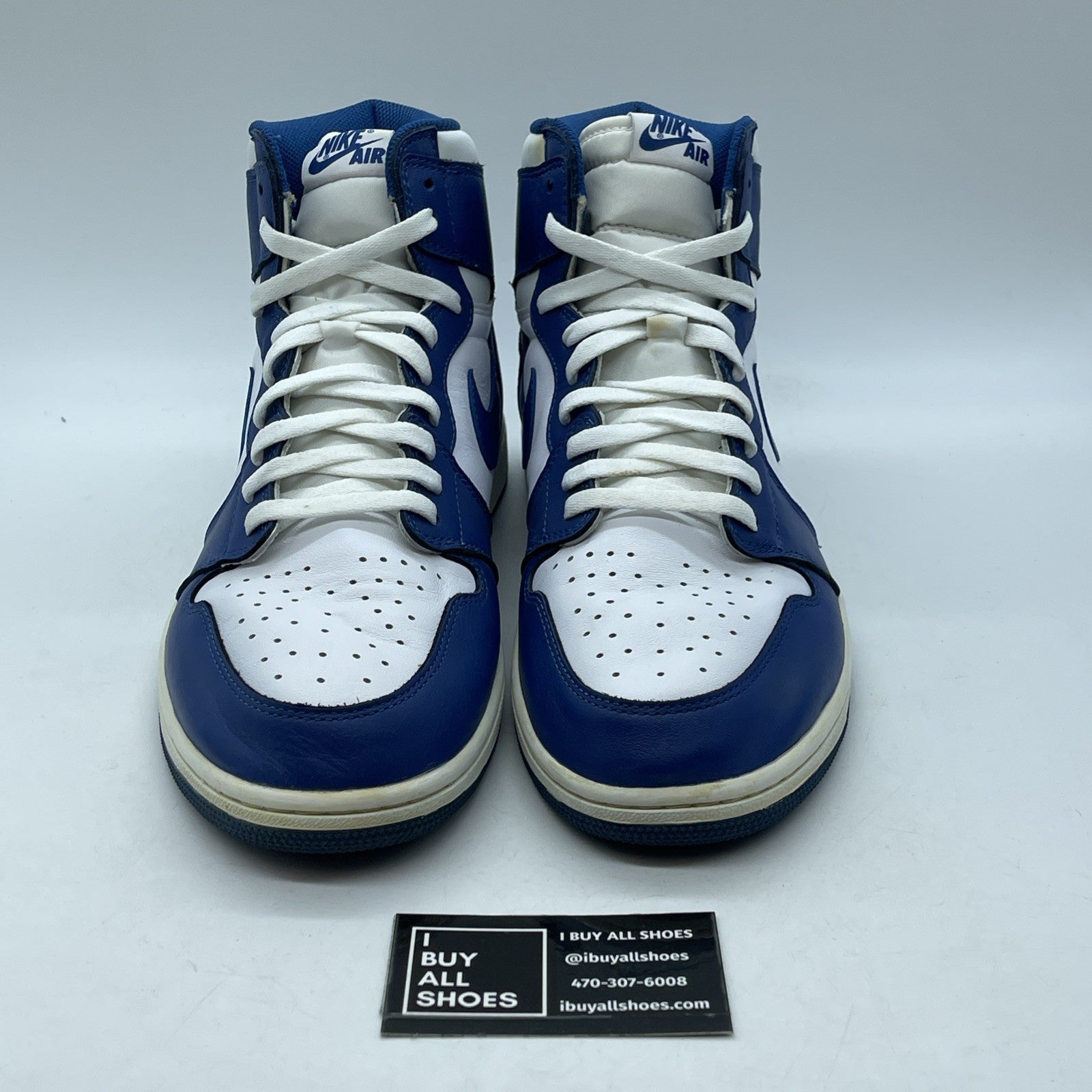 Size 13 - Jordan 1 Retro High OG Storm Blue 2016 White Leather (555088-127)