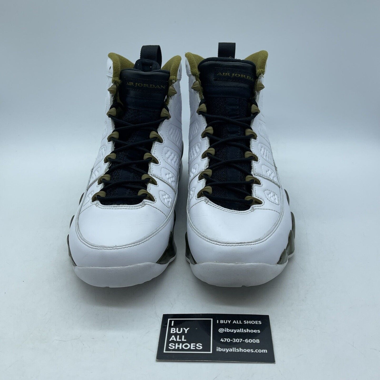 Size 10 - Air Jordan 9 Retro Statue Green Black White Leather (302370-109)