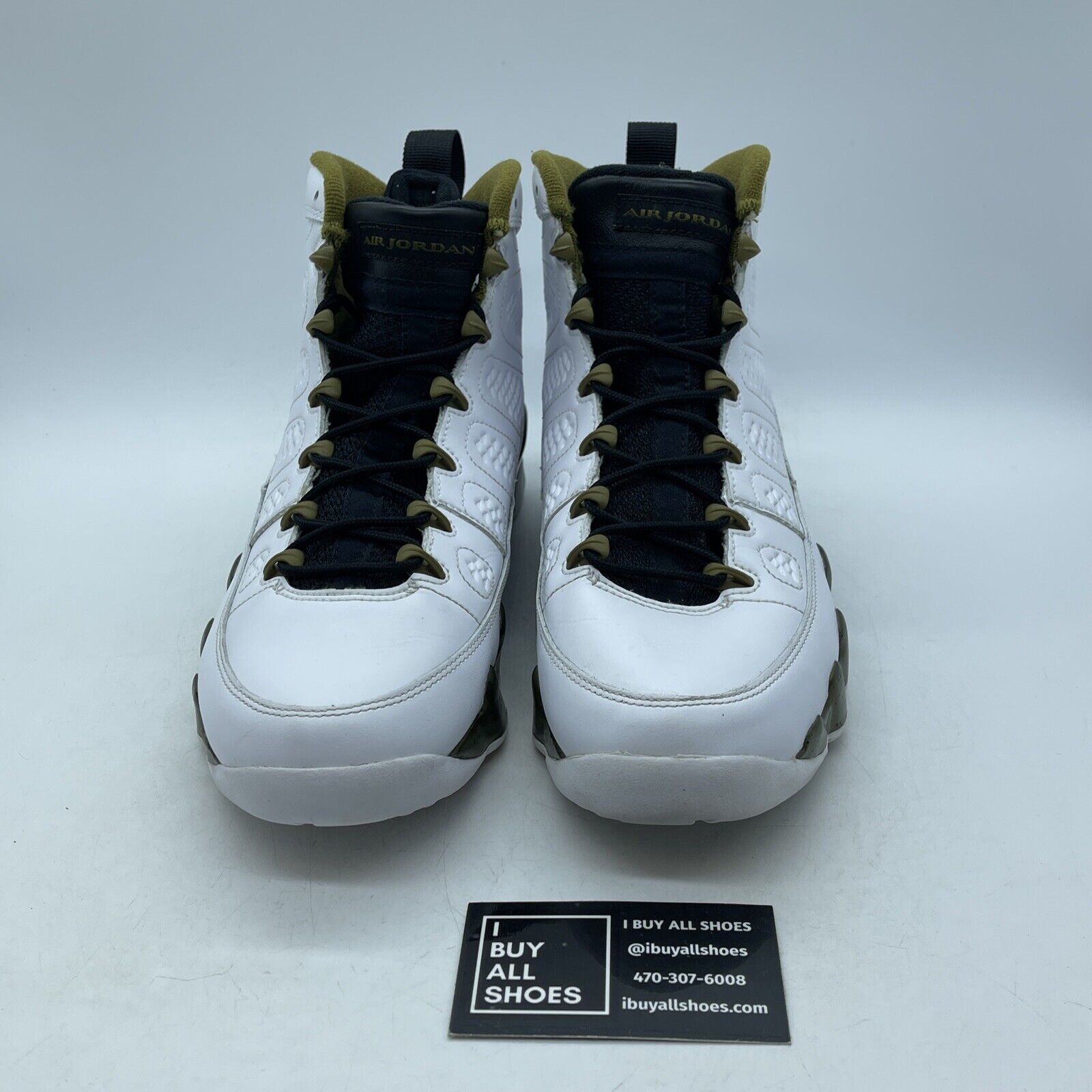 Size 10 - Air Jordan 9 Retro Statue Green Black White Leather (302370-109)