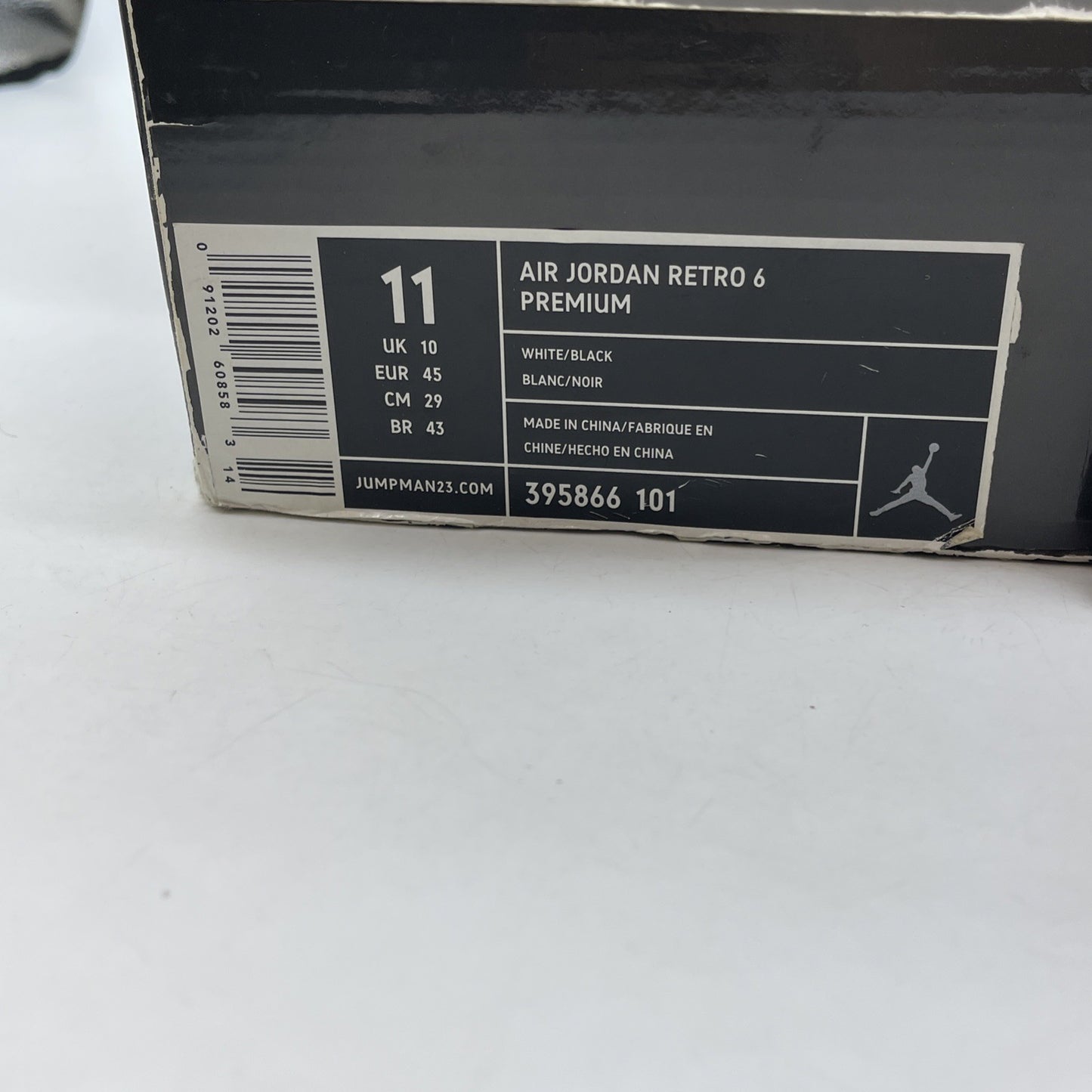 Size 11 - Air Jordan 6 Retro Premium Motorsports White Leather (395866-101)