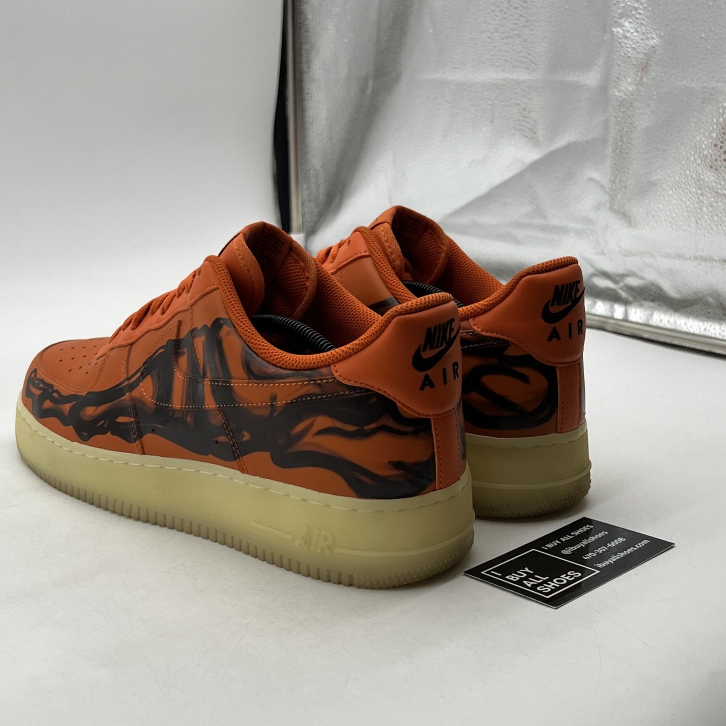 Size 12.5 - Nike Air Force 1 Low Orange Skeleton (CU8067-800)