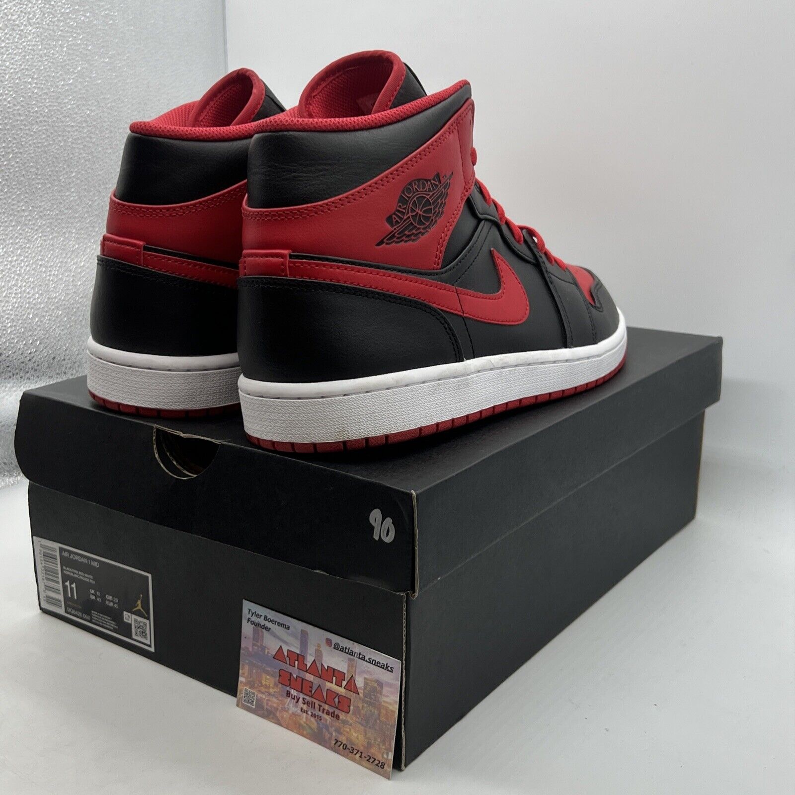 Size 11 - Jordan 1 Mid Alternate Bred Black Red White Leather (DQ8426-060)