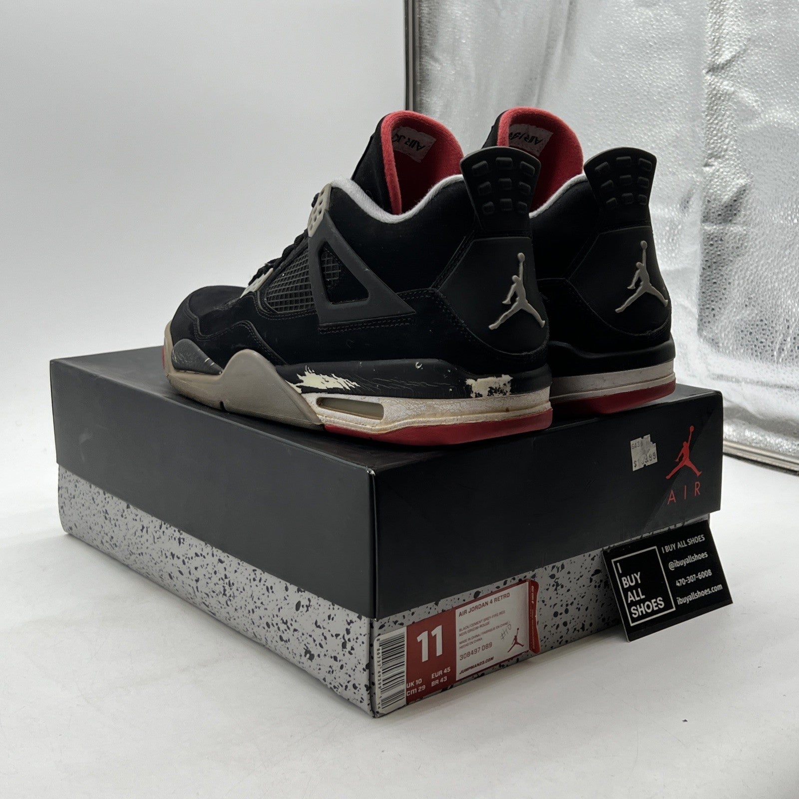 Size 11 - Air Jordan 4 Retro bred release 2012 (308497-089)