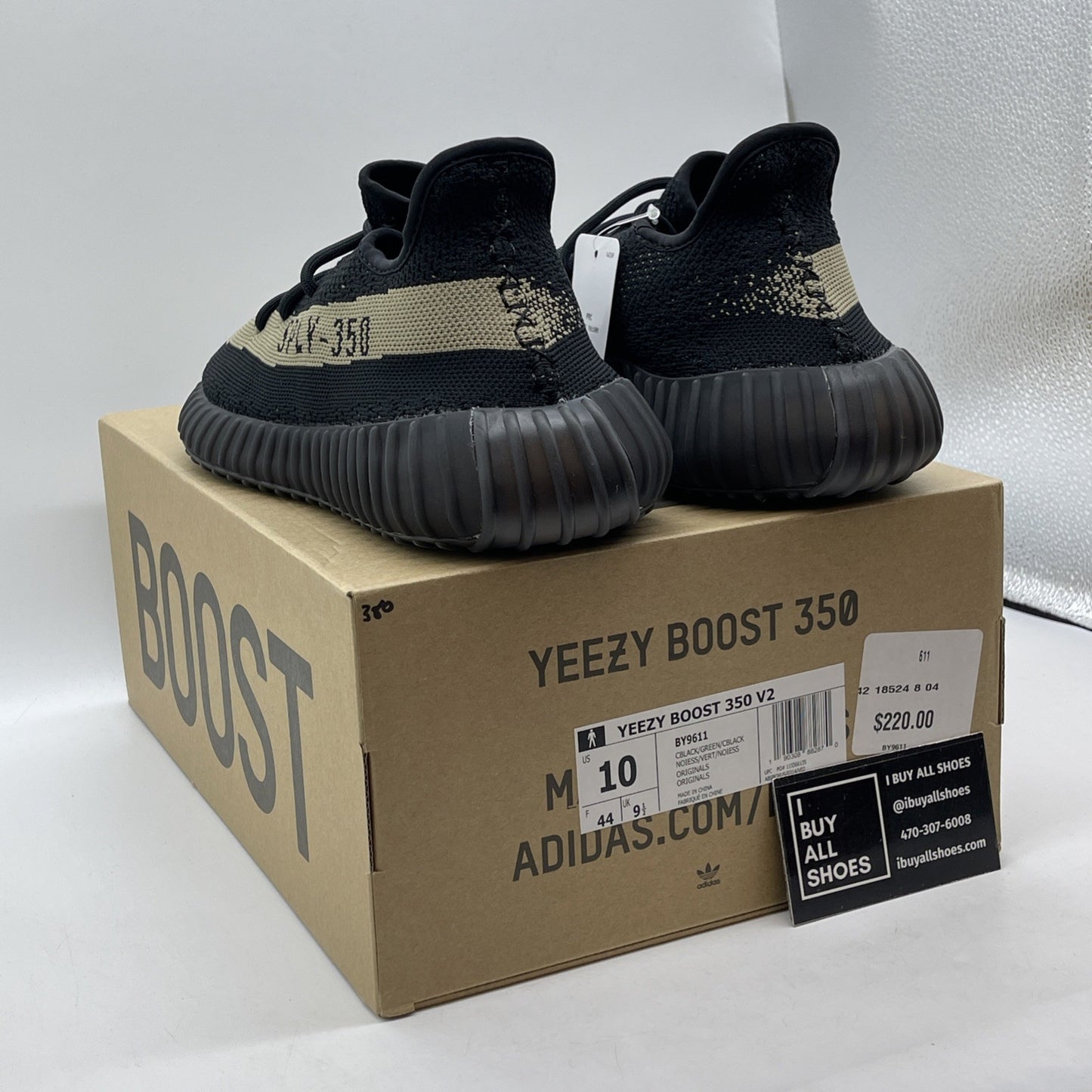Size 10 - adidas Yeezy Boost 350 V2 Green Black Suede (BY9611)