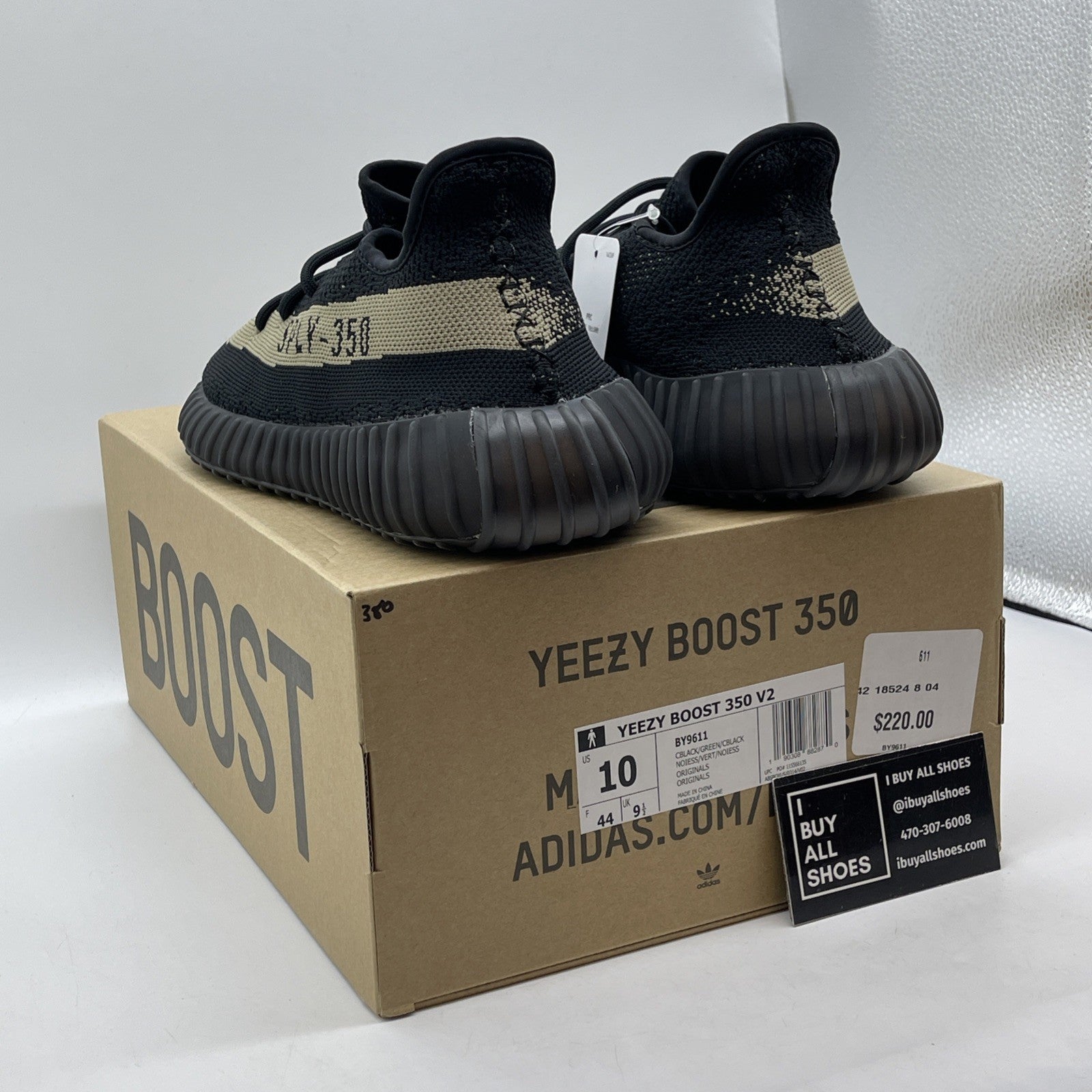 Size 10 - adidas Yeezy Boost 350 V2 Green Black Suede (BY9611)