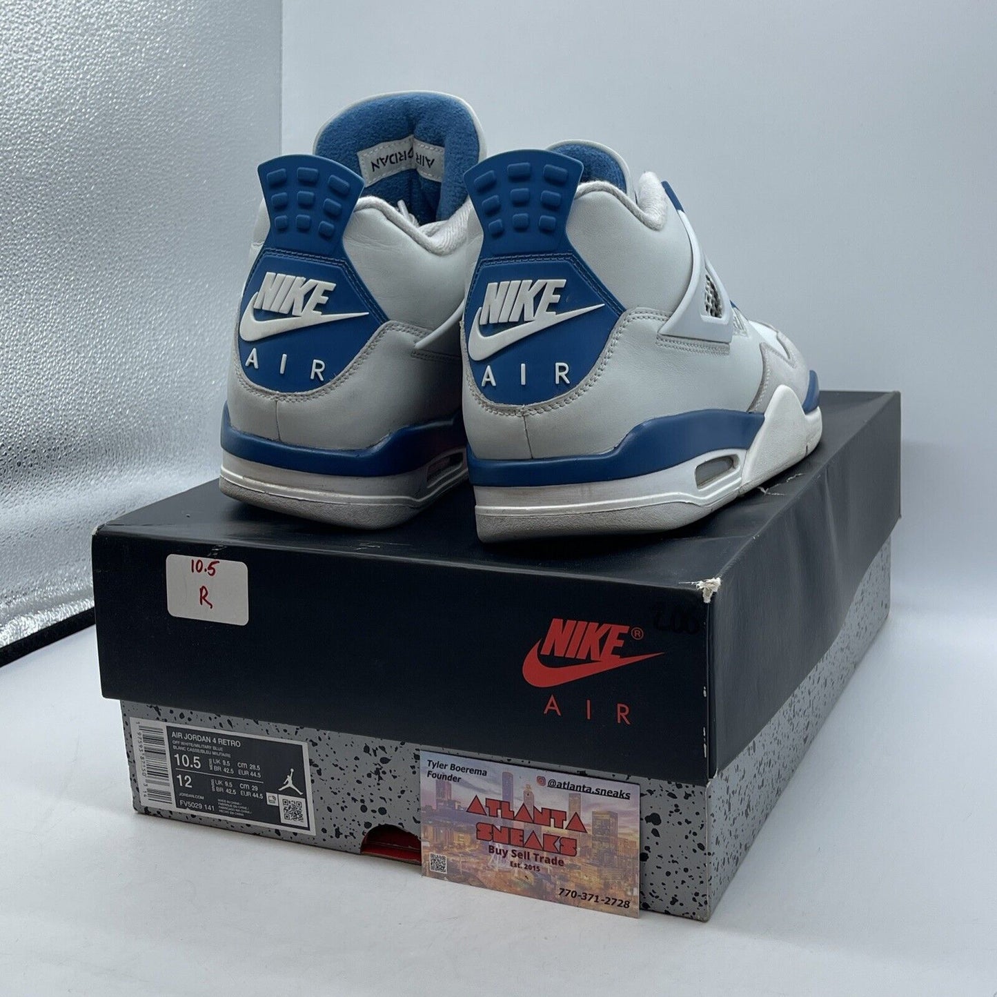 Size 10.5 - Air Jordan 4 Retro 2024 Military Blue Grey White Suede (FV5029-141)