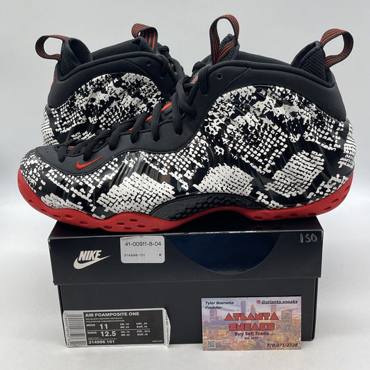 Size 11 - Nike Air Foamposite One Albino Snakeskin Black Leather (314996-101)