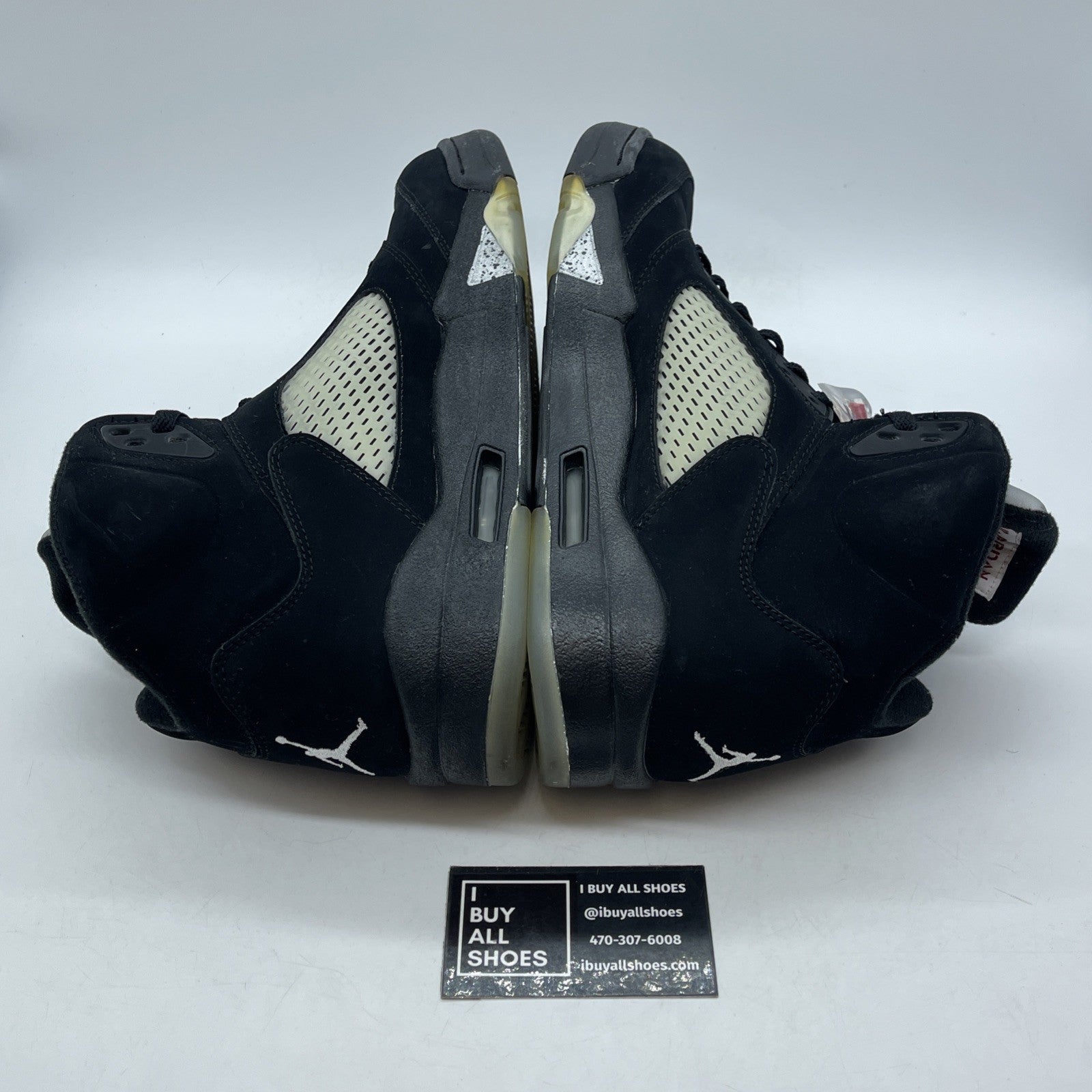 Size 13 - Air Jordan 5 Retro 2011 Black Metallic White Suede (136027-010)