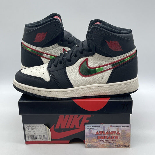 Size 5Y (GS) - Jordan 1 Retro High A Star Is Born Black Leather (575441-015)