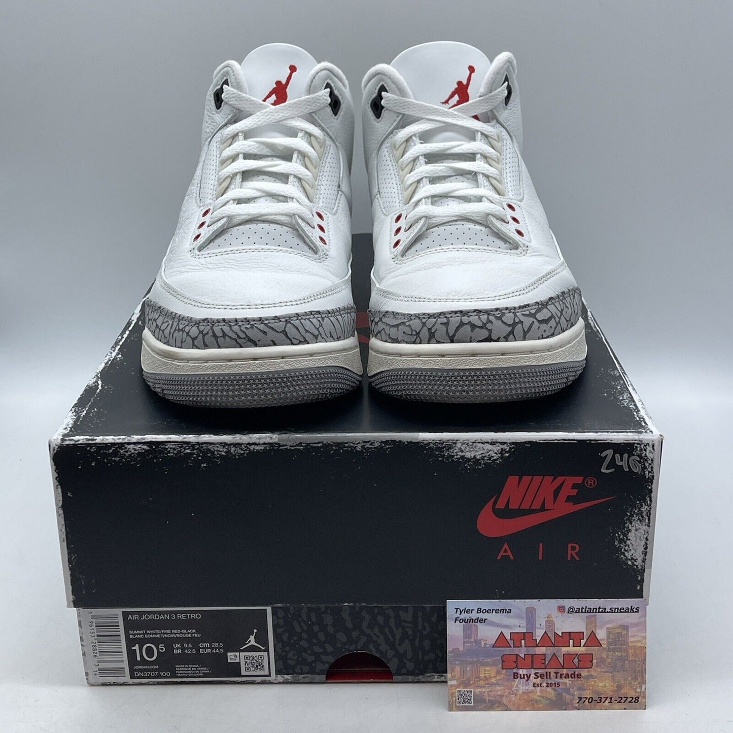 Size 10.5 - Jordan 3 Retro Mid White Cement Reimagined Suede (DN3707-100)