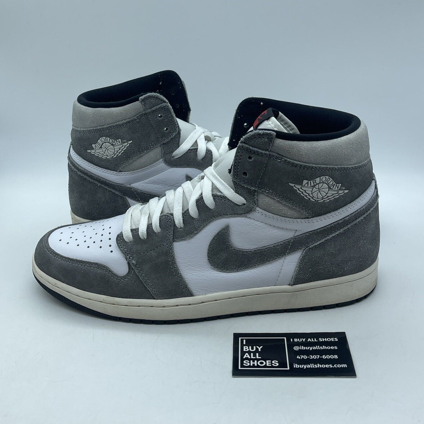 Size 12 - Air Jordan 1 Retro OG High Washed Black Suede Leather (DZ5485-051)