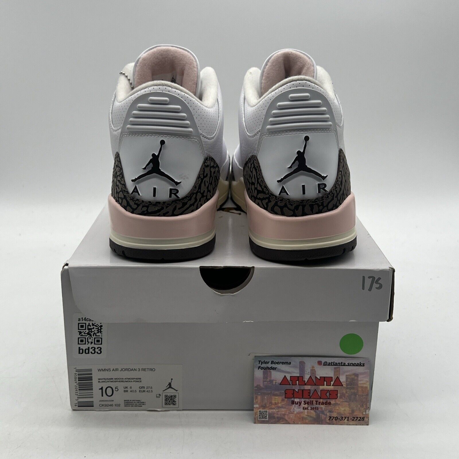 Size 10.5W - Air Jordan 3 Retro Neapolitan Pink Brown White Leather (CK9246-102)