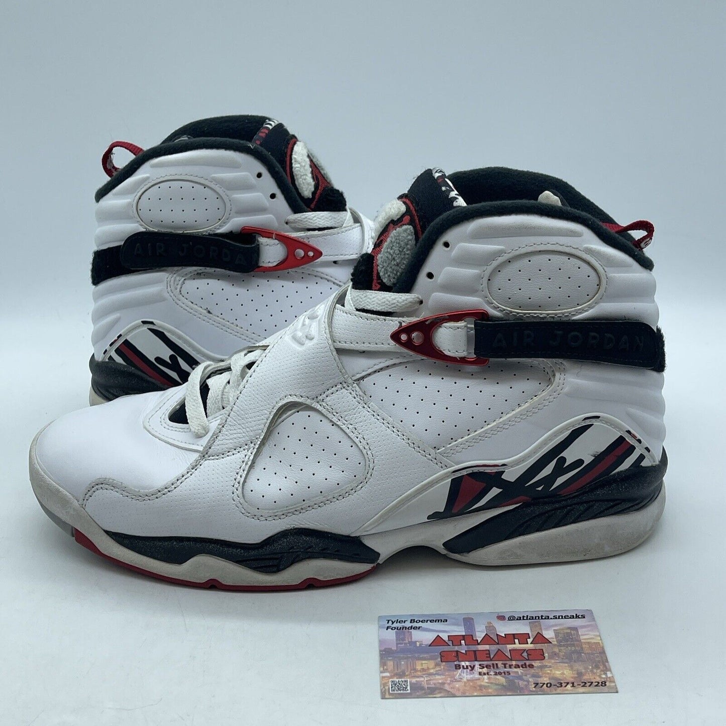 Size 9.5 - Air Jordan 8 Retro Alternate White Black Grey (305381-104)