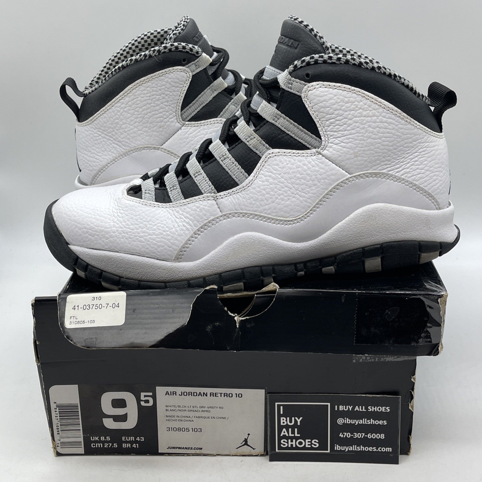 Size 9.5 - Air Jordan 10 Retro 2013 Steel (310805–103)