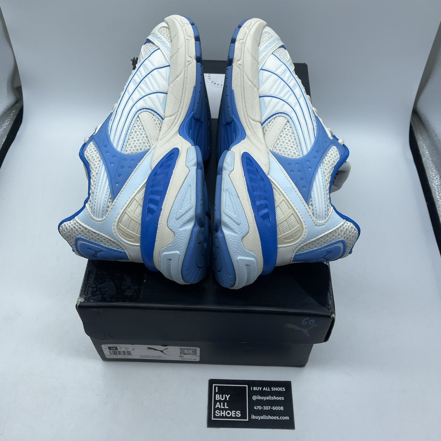 Size 10 - Puma Running Blue Ivory Velophasis Technisch Suede (390932-08)