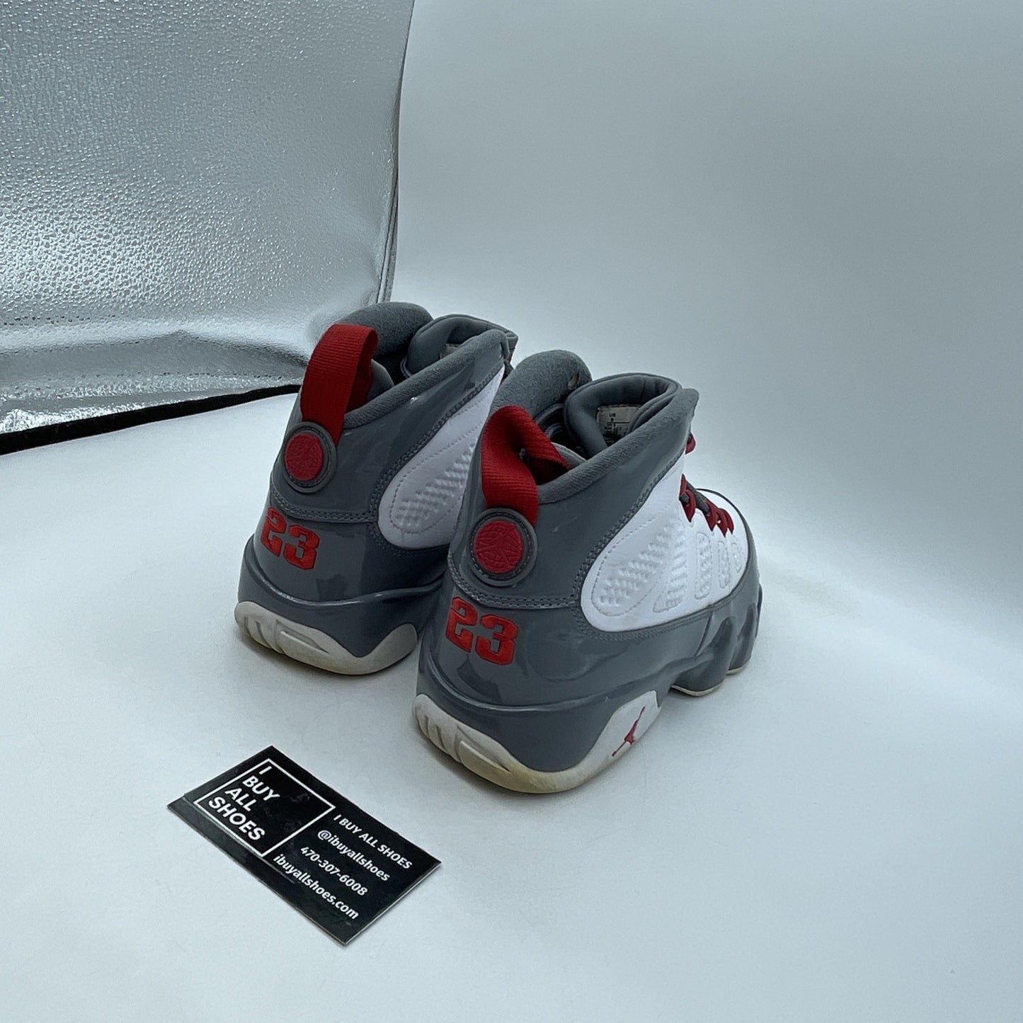 Size 9 - Jordan 9 Retro Mid Fire Red White Grey Leather (CT8019-162)