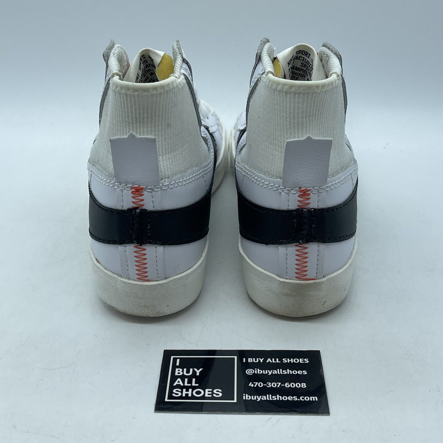 Size 8 - Nike Blazer '77 Jumbo Mid White Black Orange Suede Leather (DD3111-100)
