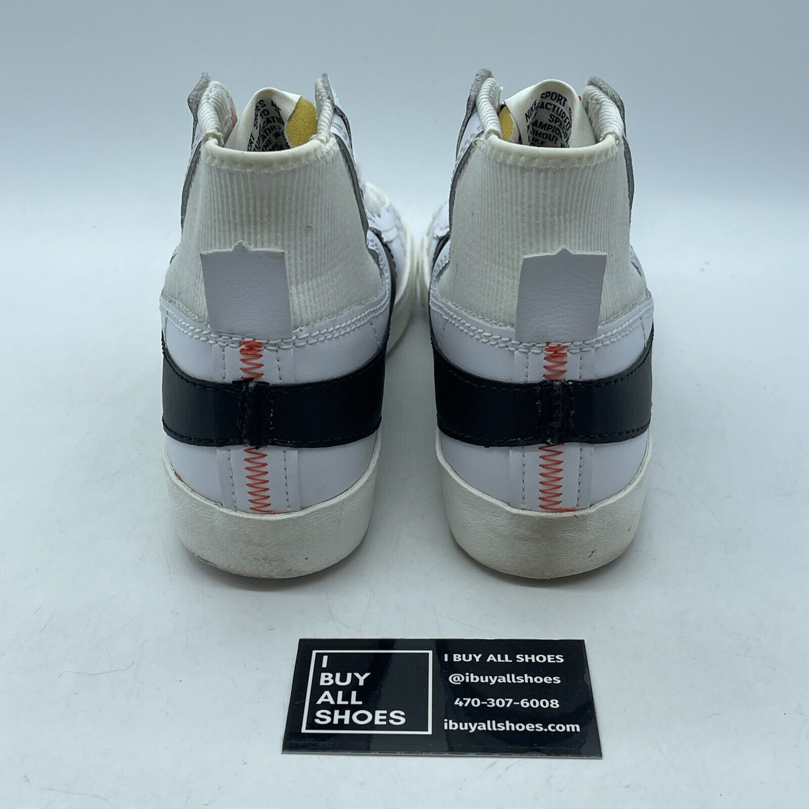 Size 8 - Nike Blazer '77 Jumbo Mid White Black Orange Suede Leather (DD3111-100)