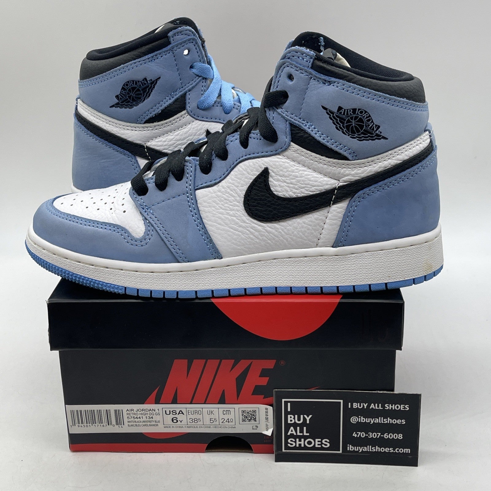 Size 6 - Air Jordan 1 Retro OG High University Blue (575441-134)