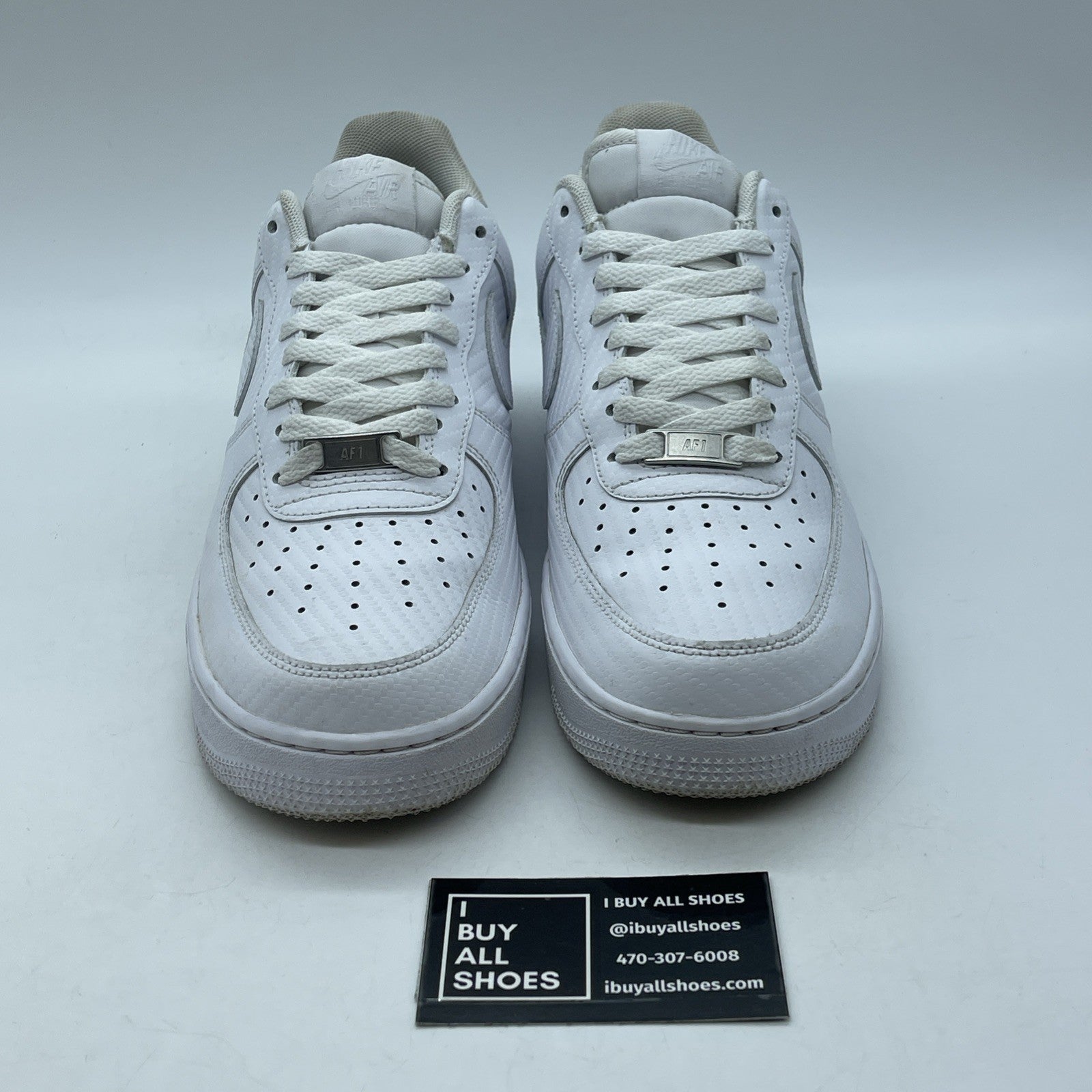 Size 9 - Nike Air Force 1 '07 Carbon Fiber Pack - White