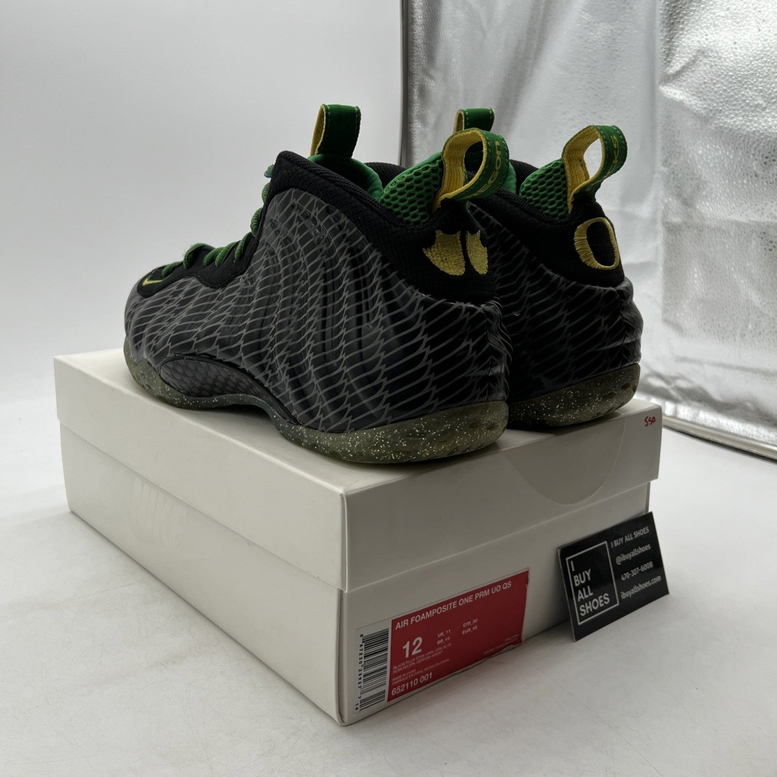 Size 12 - Nike Air Foamposite One Oregon Ducks (652110-001)