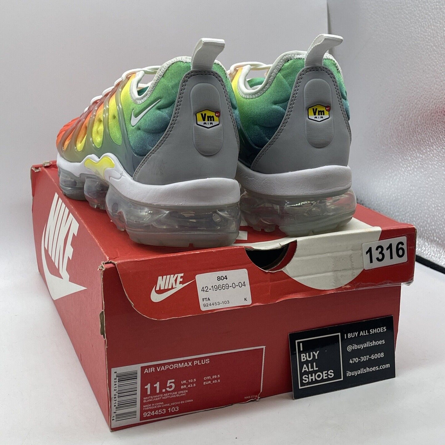 Size 11.5 - Nike Air VaporMax Plus Retuned Air Grey Red Grey Suede (924453-103)
