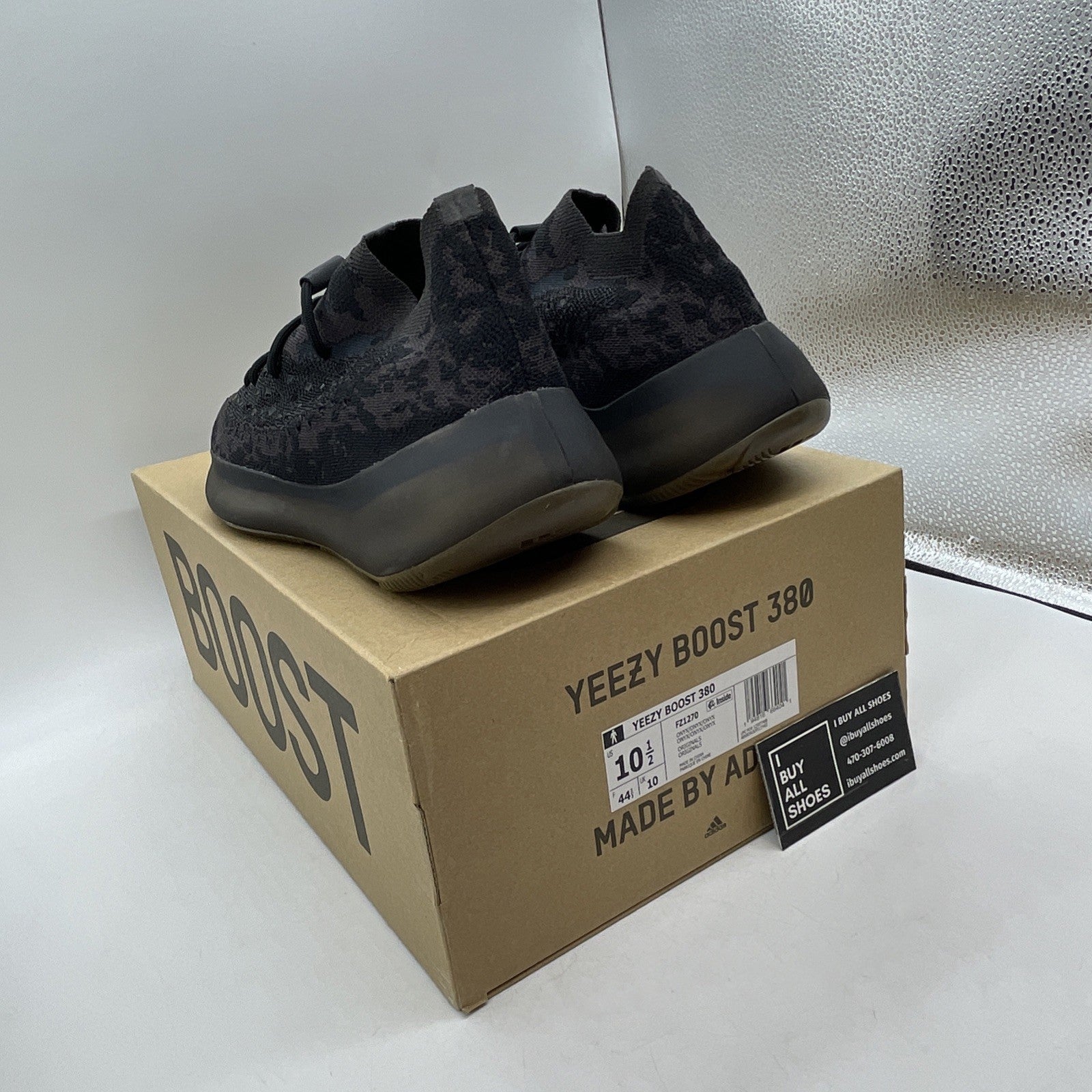 Size 10.5 - Adidas Yeezy Boost 380 Onyx Non-Reflective (FZ1270)