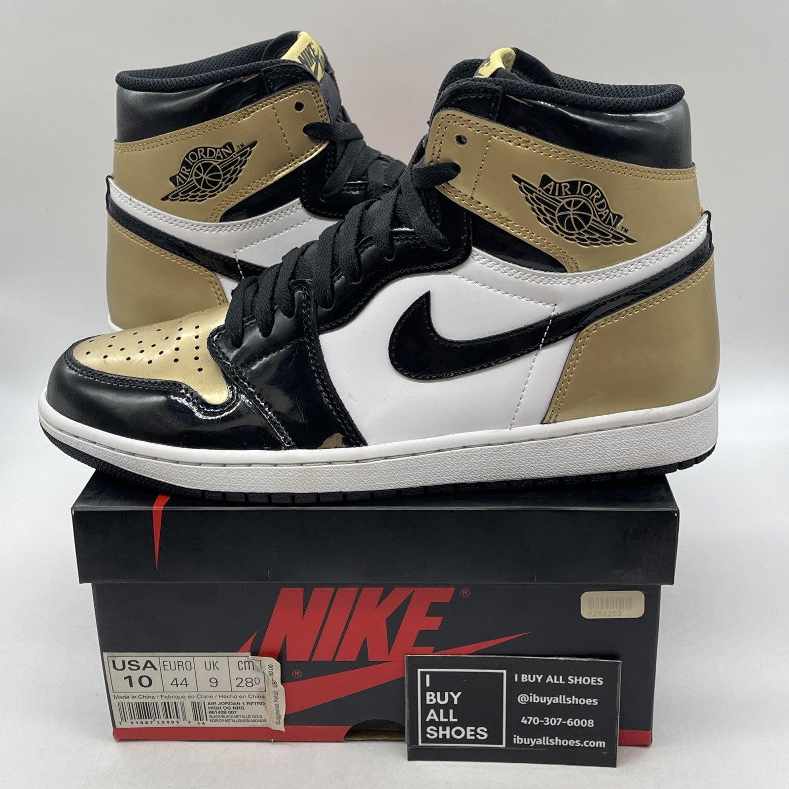 Size 10 - Air Jordan 1 Retro OG NRG High Gold Toe (861428-007)