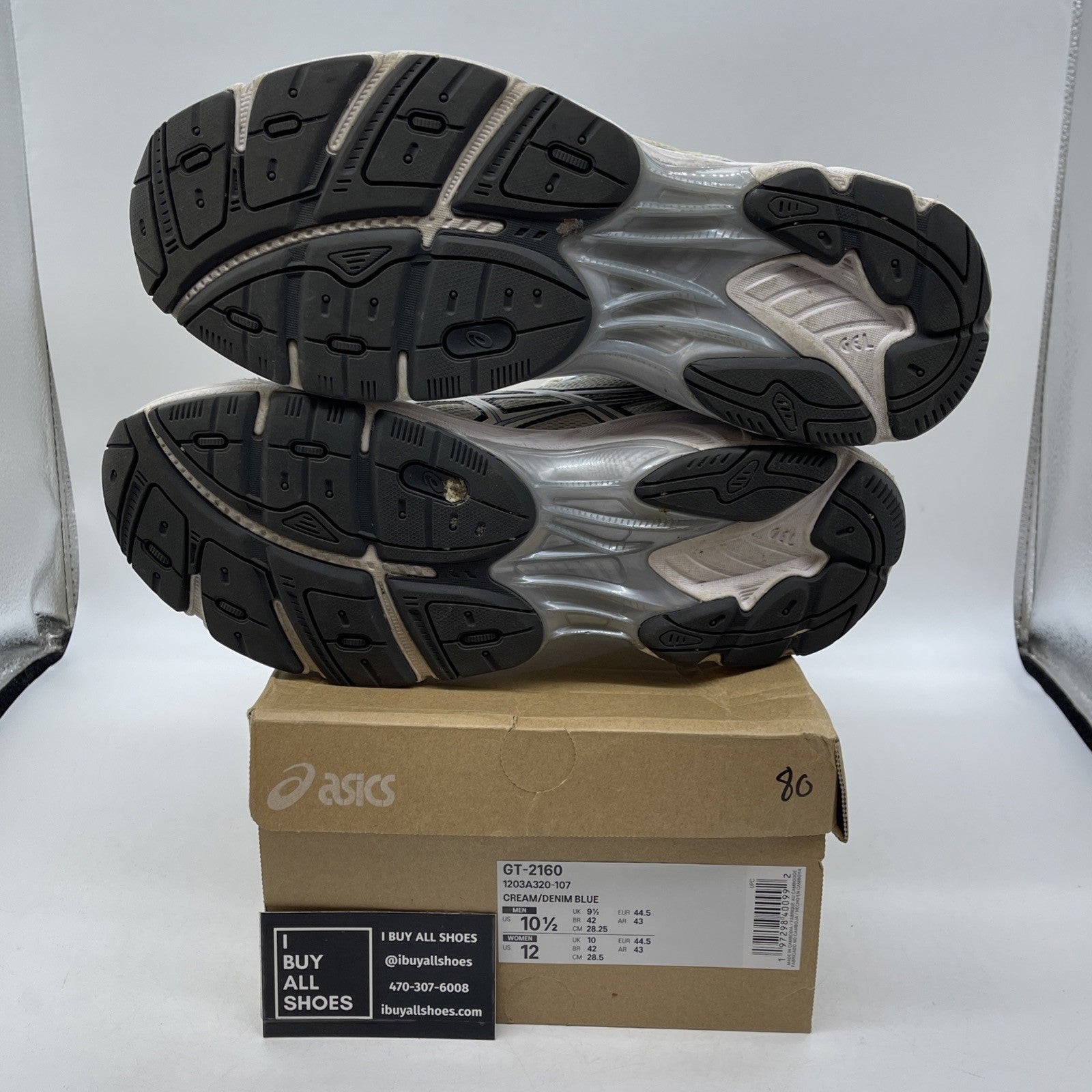 Size 10.5 - Asics Sportstyle GT-2160 Cream Denim Blue Running (1203A320-107)