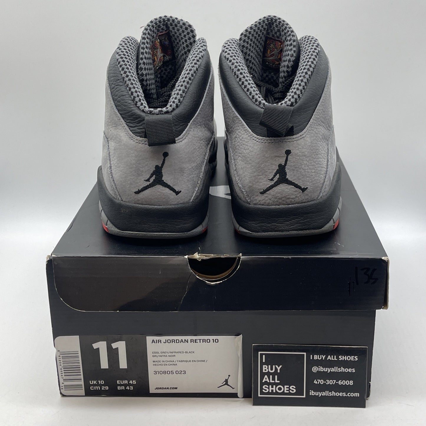 Size 11 - Air Jordan 10 Retro Cool Grey Black Suede Leather (310805-023)