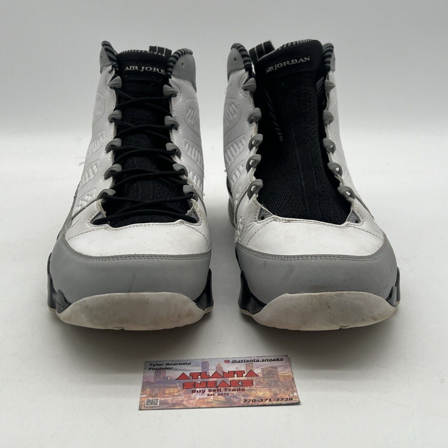 Size 13 - Air Jordan 9 Retro Barons Grey White Black Suede (302370-106)