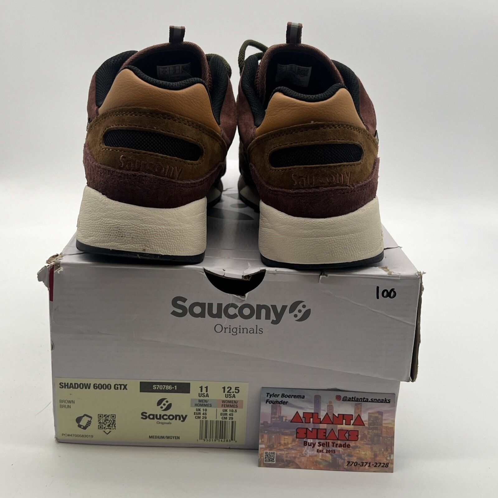 Size 11 - Saucony Originals Shadow 6000 GTX GORE-TEX Brown Sneakers (S70786-1)