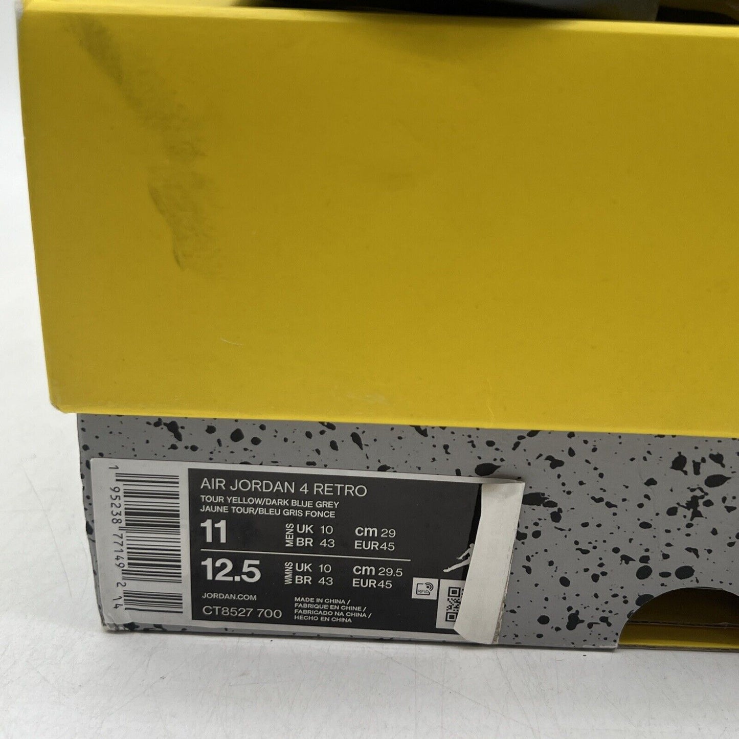 Size 11 - Jordan 4 Retro Mid Lightning Grey Suede White (CT8527-700)