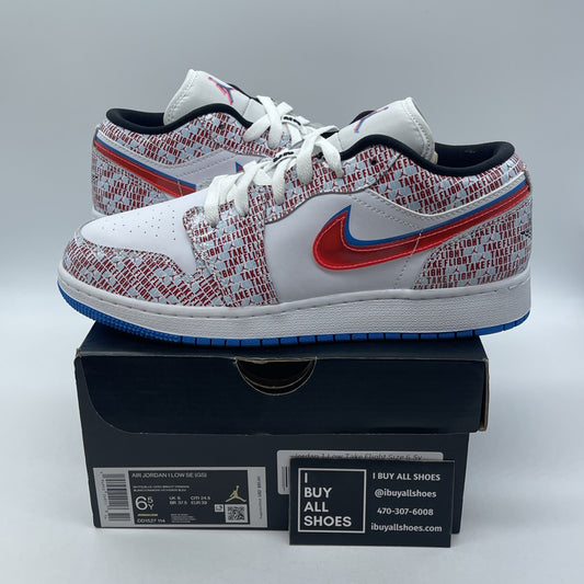 Size 6.5Y (GS) - Jordan 1 SE Mid Take Flight White Leather (DD1527-114)
