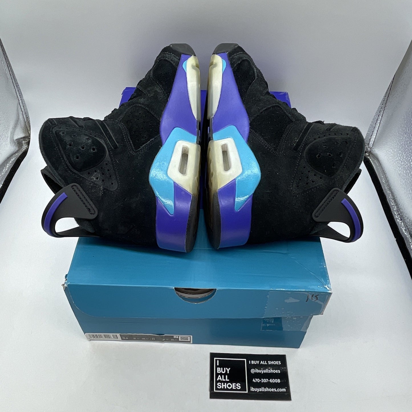 Size 9.5 - Air Jordan 6 Retro Aqua Black Purple Suede (CT8529-004)
