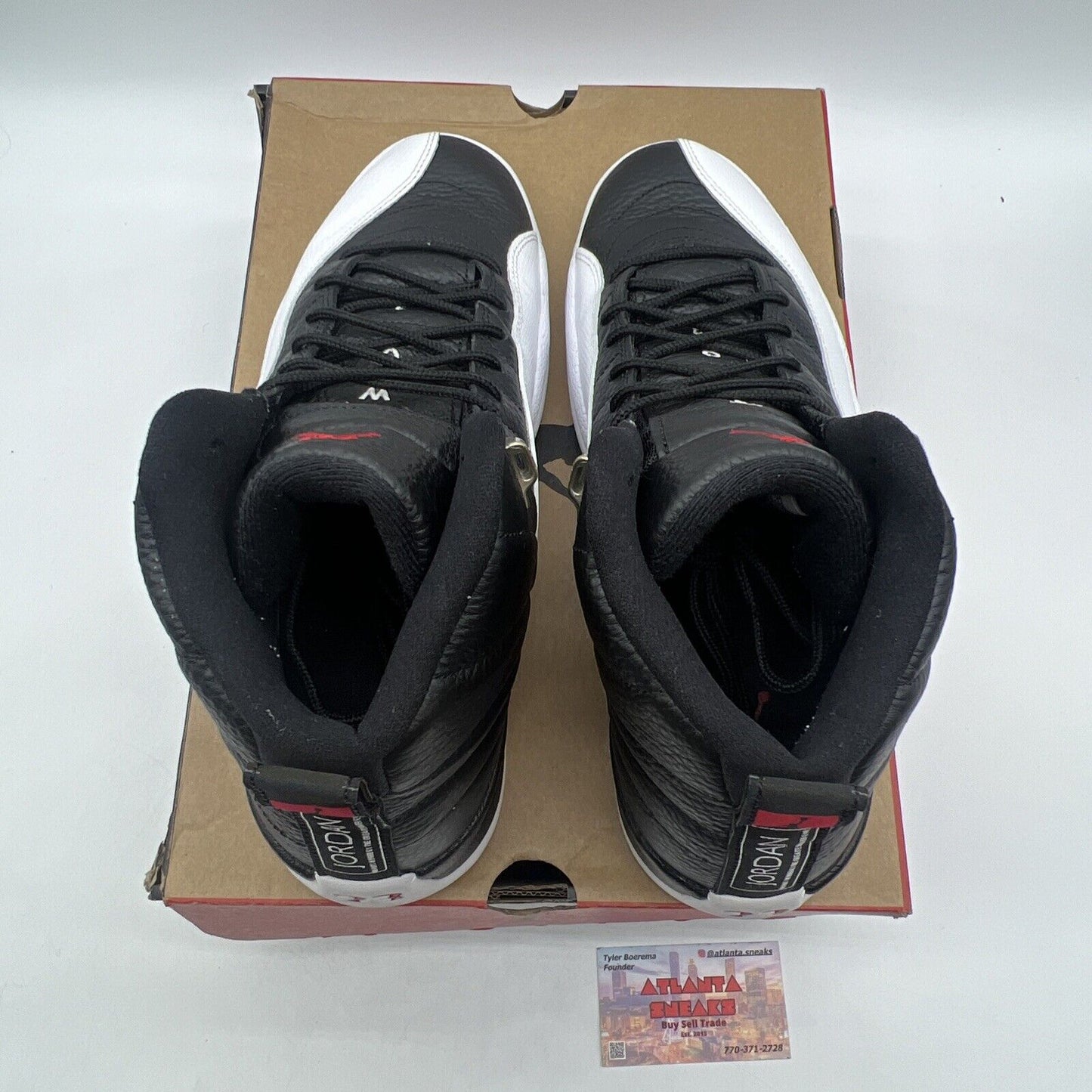 Size 11.5 - Jordan 12 Retro Mid Playoff Black White Leather (CT8013-006)
