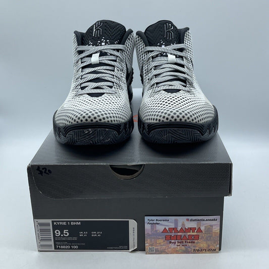 Size 9.5 - Nike Kyrie 1 BHM Black White Suede Leather (718820-100)