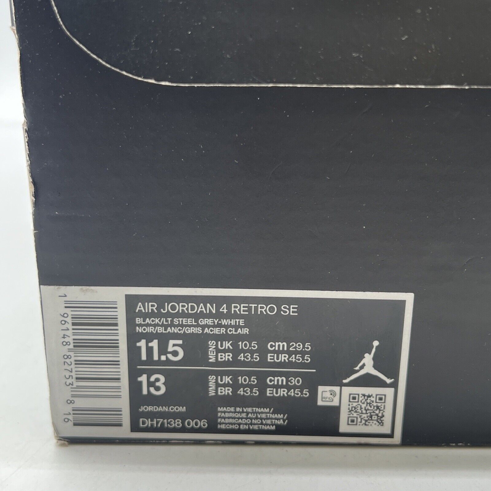 Size 11.5 - Air Jordan 4 Retro SE Mid Black Canvas (DH7138-006)