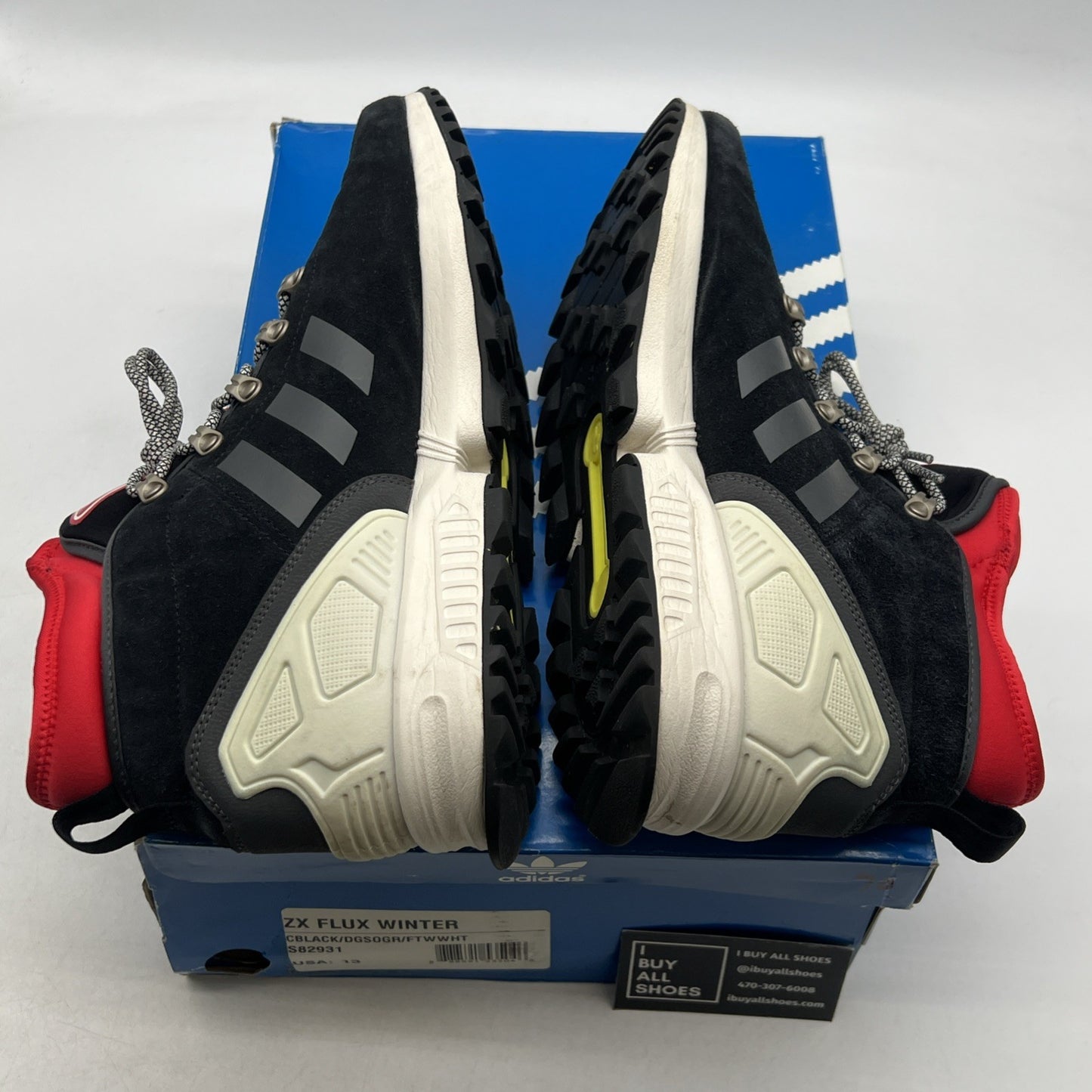 Size 13 - Adidas ZX Flux Winter Black Scarlet (S82931)