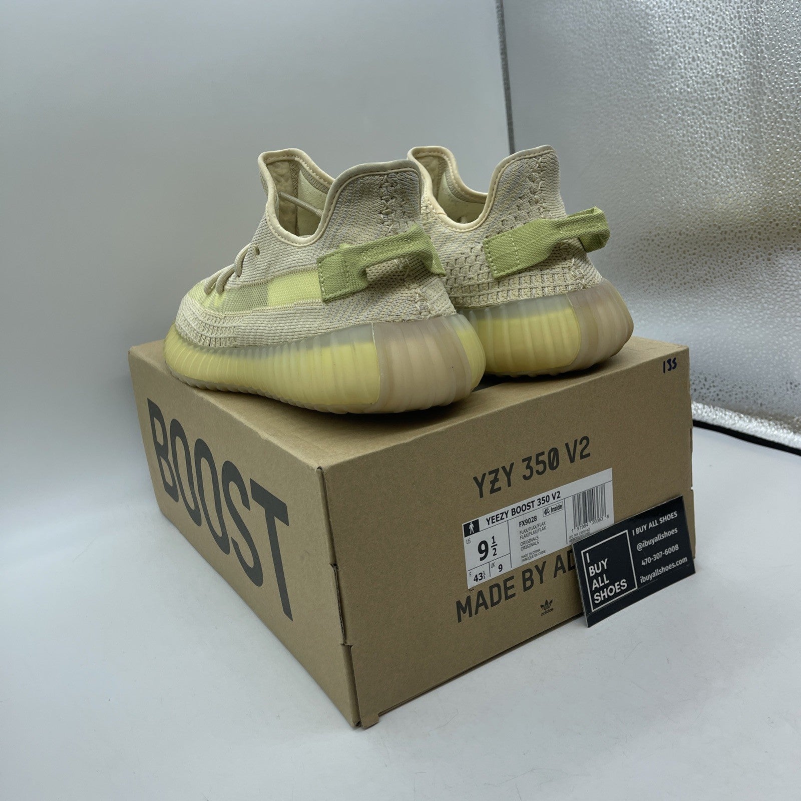 Size 9.5 - adidas Yeezy Boost 350 V2 Flax Yellow Suede (FX9028)
