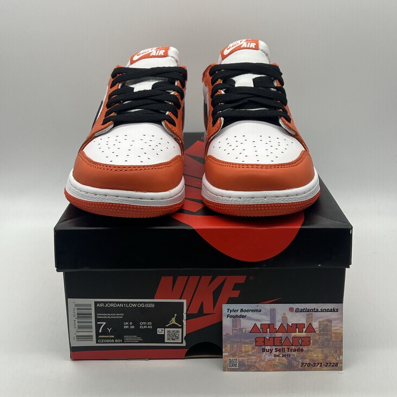 Size 7 - Jordan 1 Low OG Shattered Backboard Starfish Black Leather (CZ0858-801)