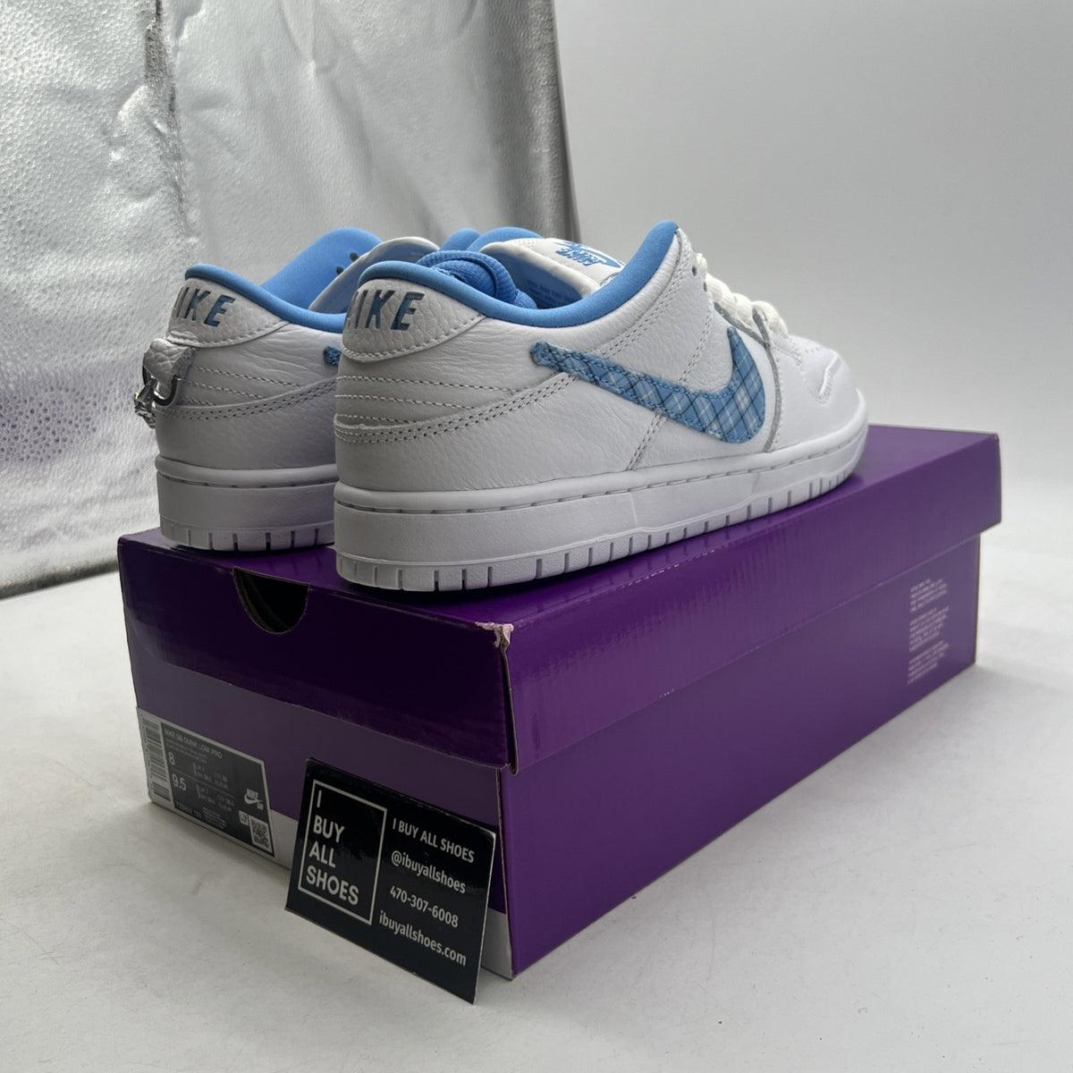 Size 8 - Nicole Hause x Nike Dunk Pro SB Low White University Blue (FZ8802-100)