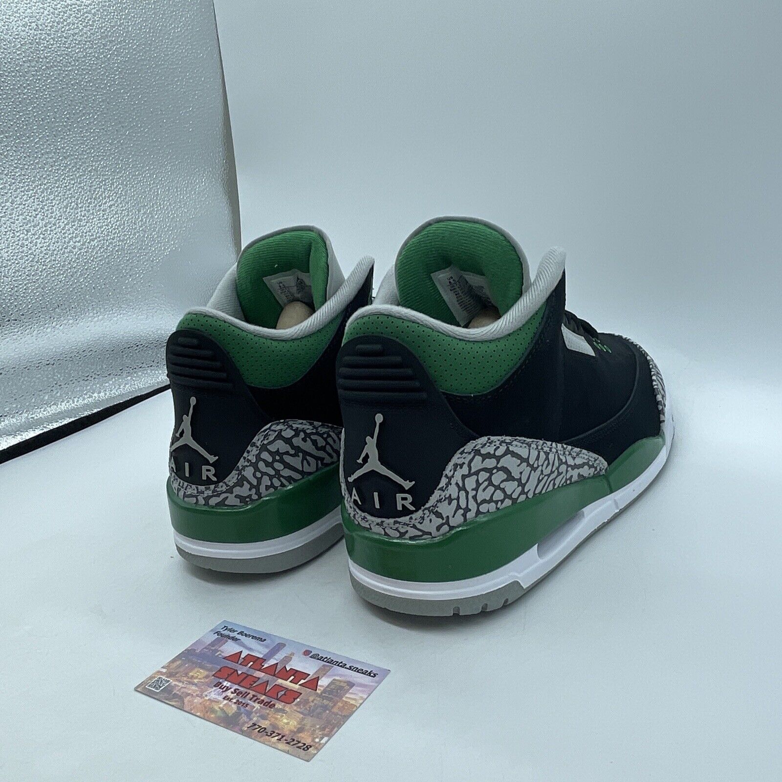 Size 8.5 - Jordan 3 Retro Mid Pine Green White Black Grey Suede (CT8532-030)