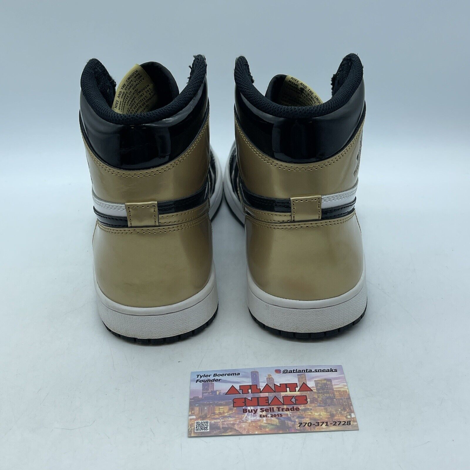 Size 8 - Air Jordan 1 Retro NRG High Gold Toe Black White Leather (861428-007)