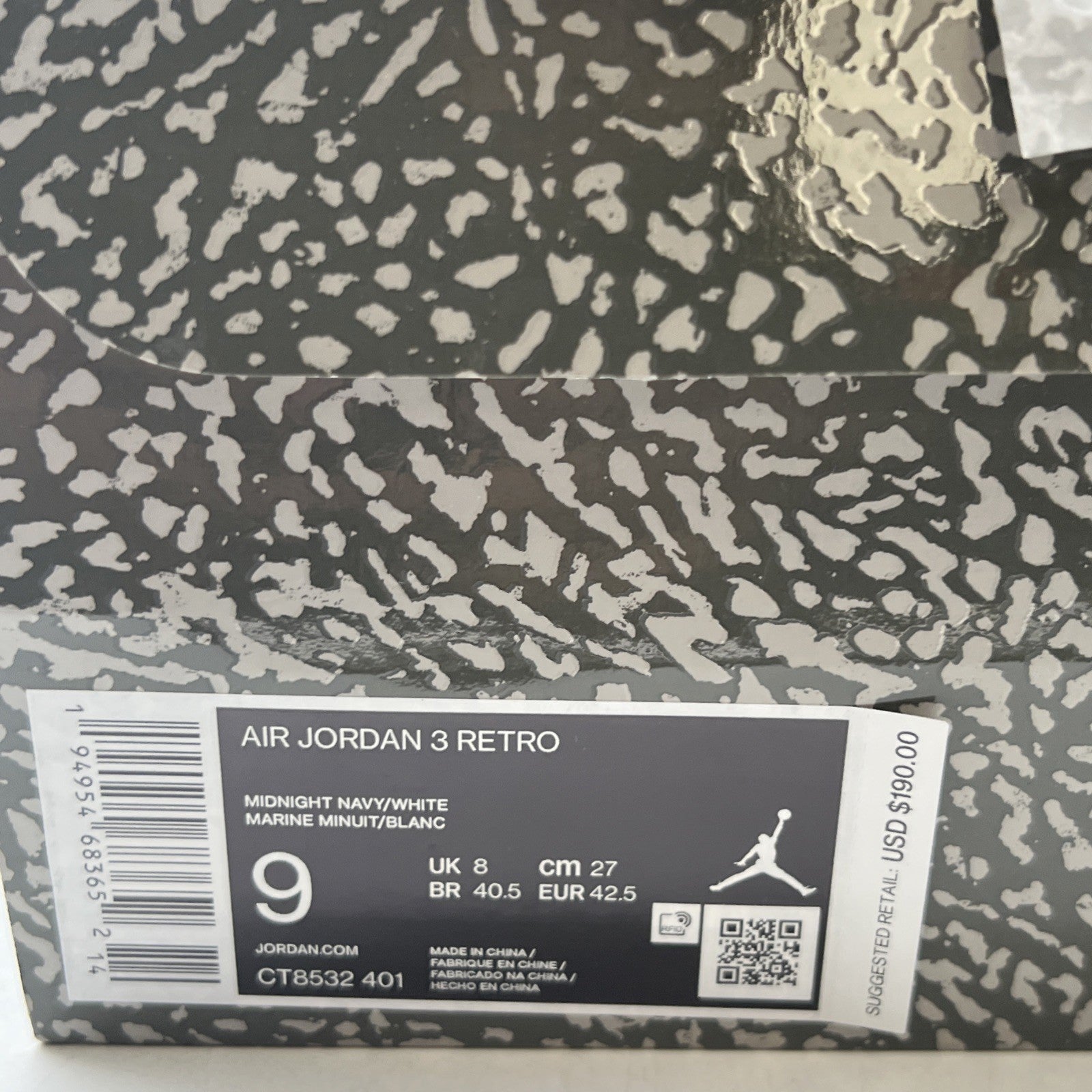 Size 9 - Air Jordan 3 Retro Blue (CT8532-401)