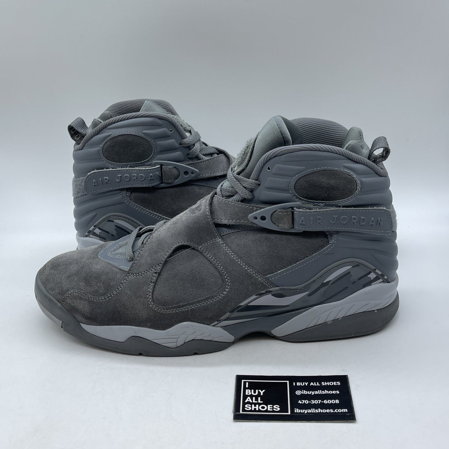 Size 14 - Air Jordan 8 Retro Cool Grey Suede Leather (305381-014)